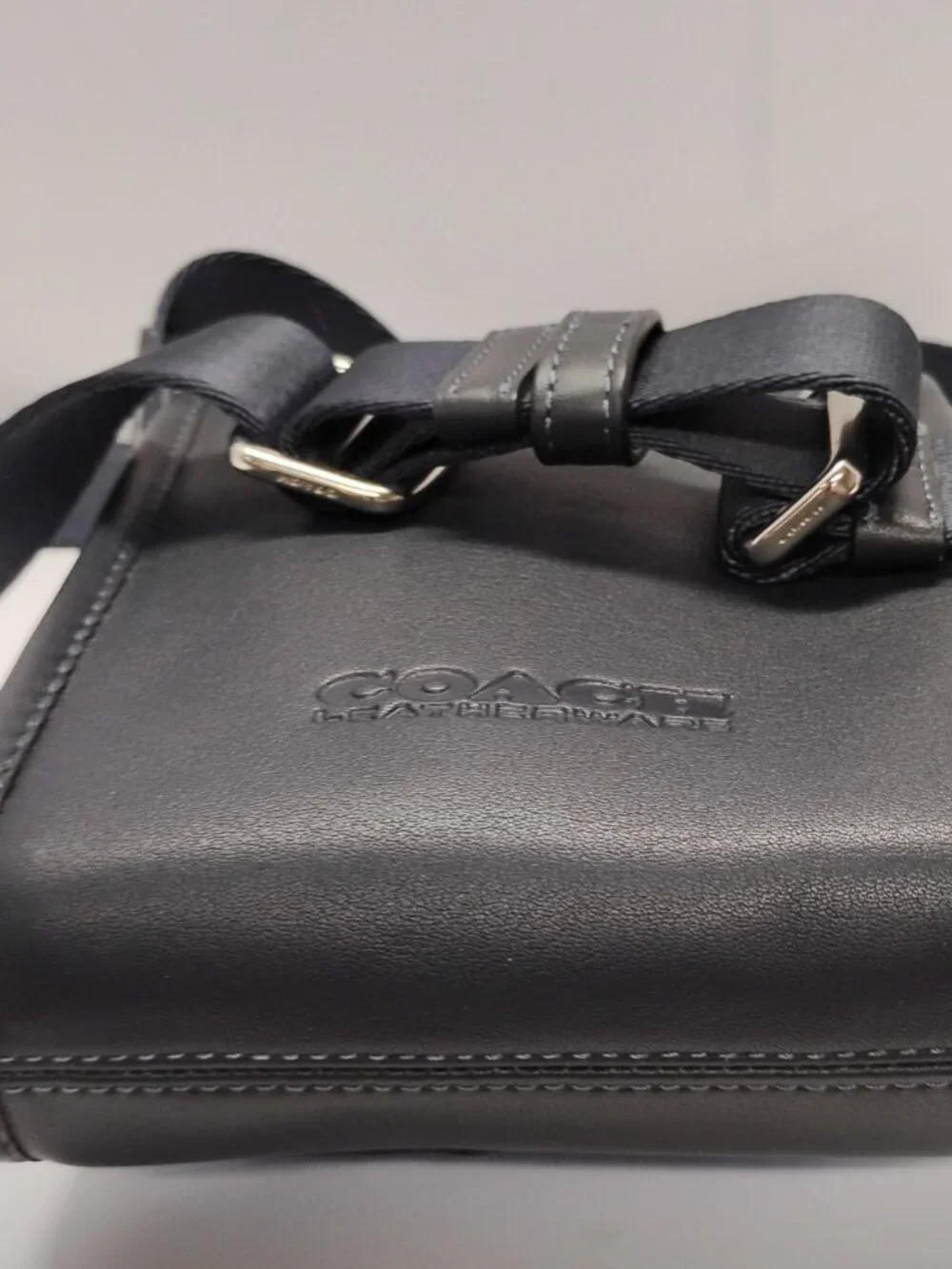 Coach Charter North/South Crossbody C6692 Blue and Black Leather
